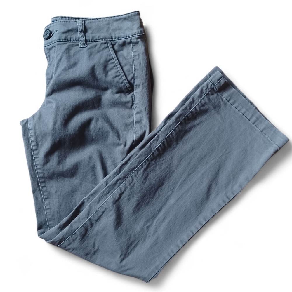 American Eagle Womens Kick Boot Pants 4 Short Charcoal Gray Stretch Chino Casual